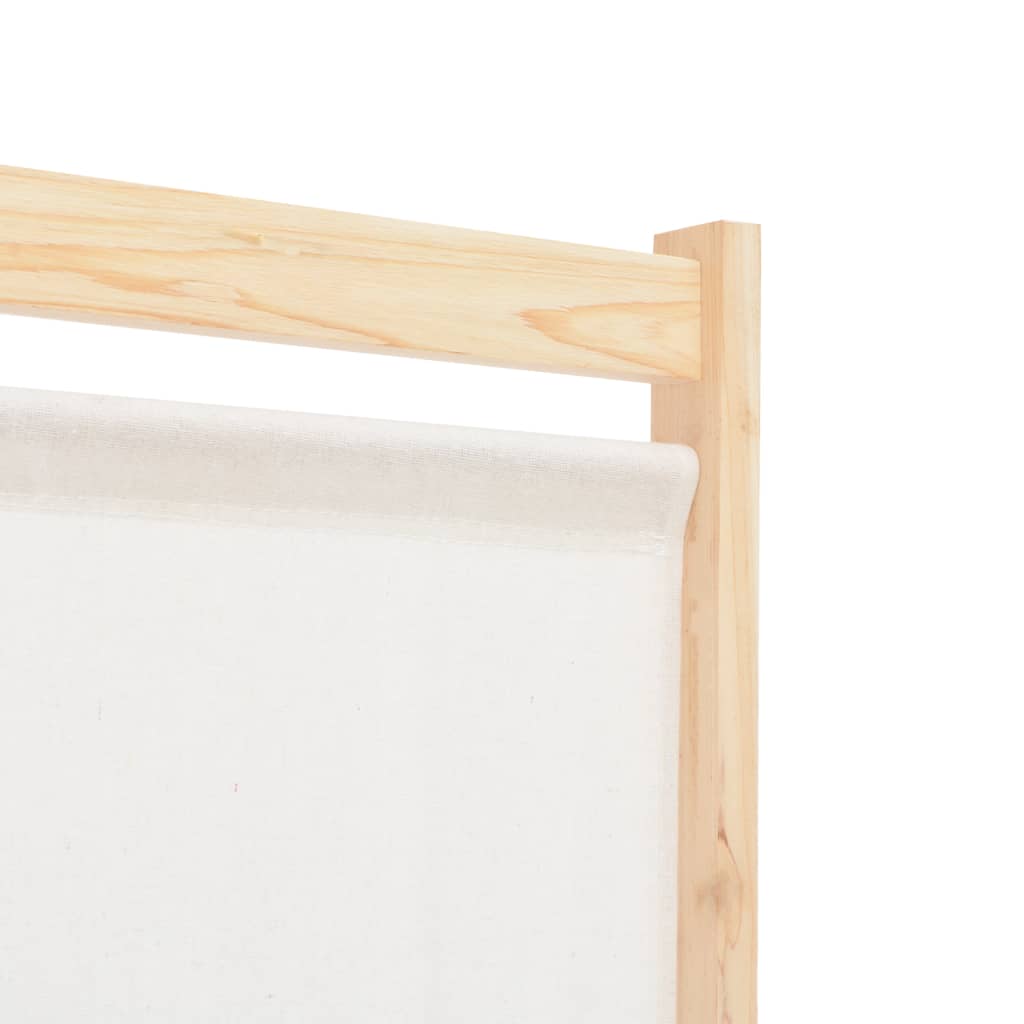 Romdeler 6 paneler krem 240x170x4 cm stoff vidaXL