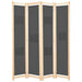 Romdeler 4 paneler grå 160x170x4 cm stoff