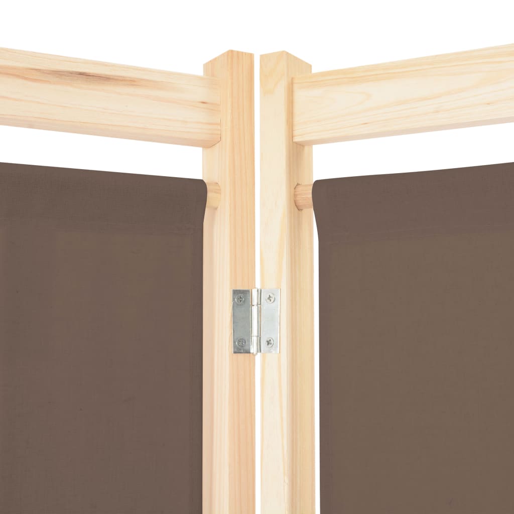 Romdeler 3 paneler brun 120x170x4 cm stoff vidaXL
