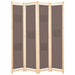Romdeler 4 paneler brun 160x170x4 cm stoff vidaXL