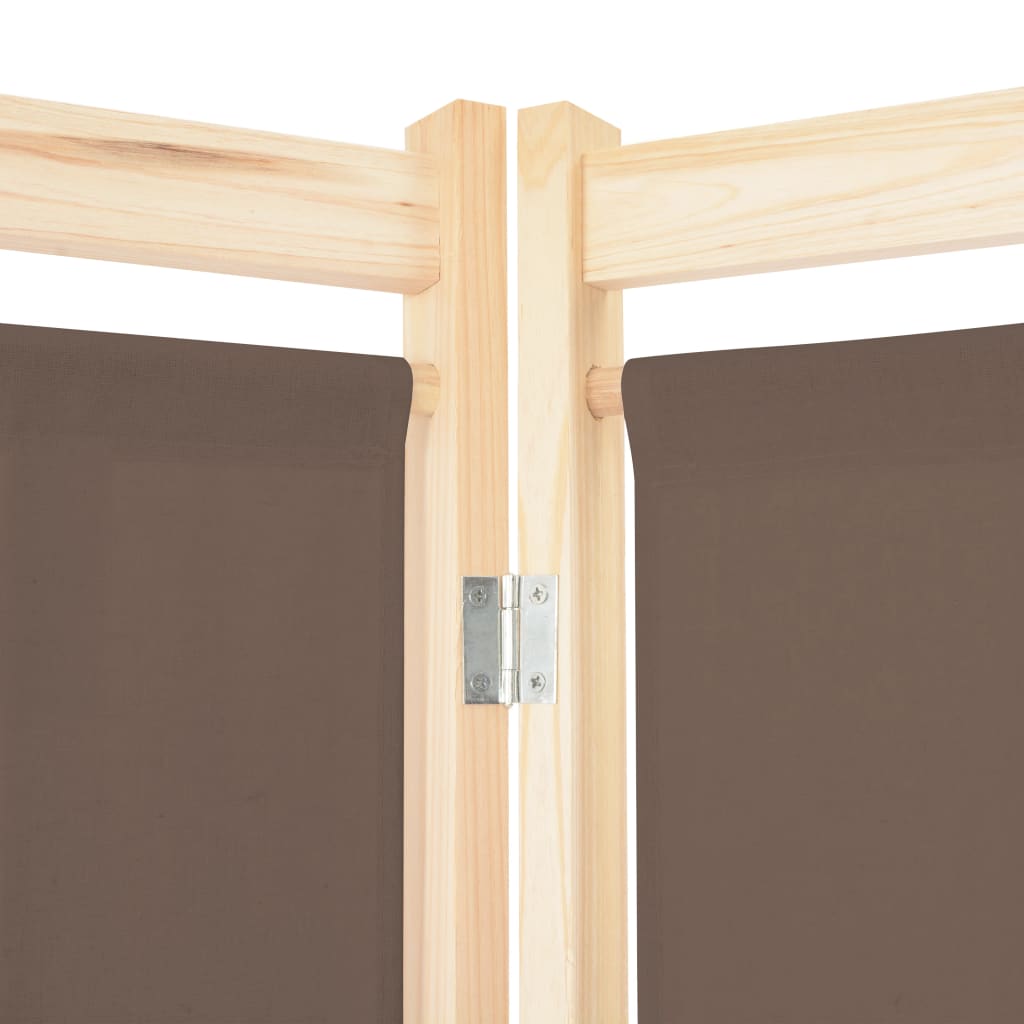 Romdeler 4 paneler brun 160x170x4 cm stoff vidaXL