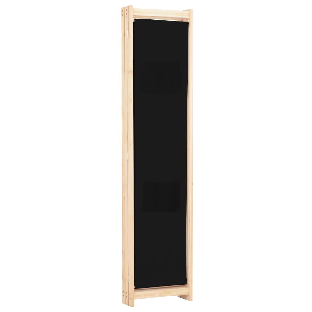 Romdeler 3 paneler svart 120x170x4 cm stoff
