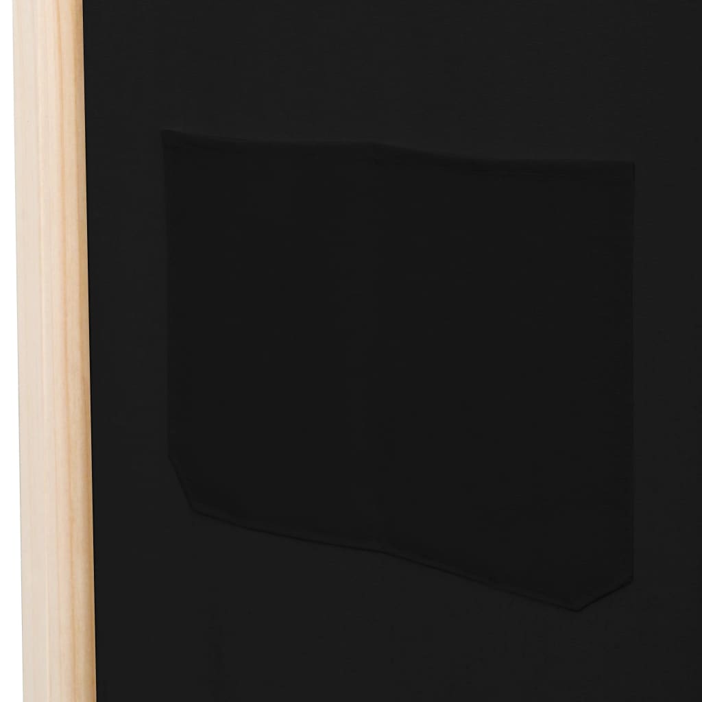 Romdeler 3 paneler svart 120x170x4 cm stoff