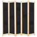 Romdeler 5 paneler svart 200x170x4 cm stoff vidaXL