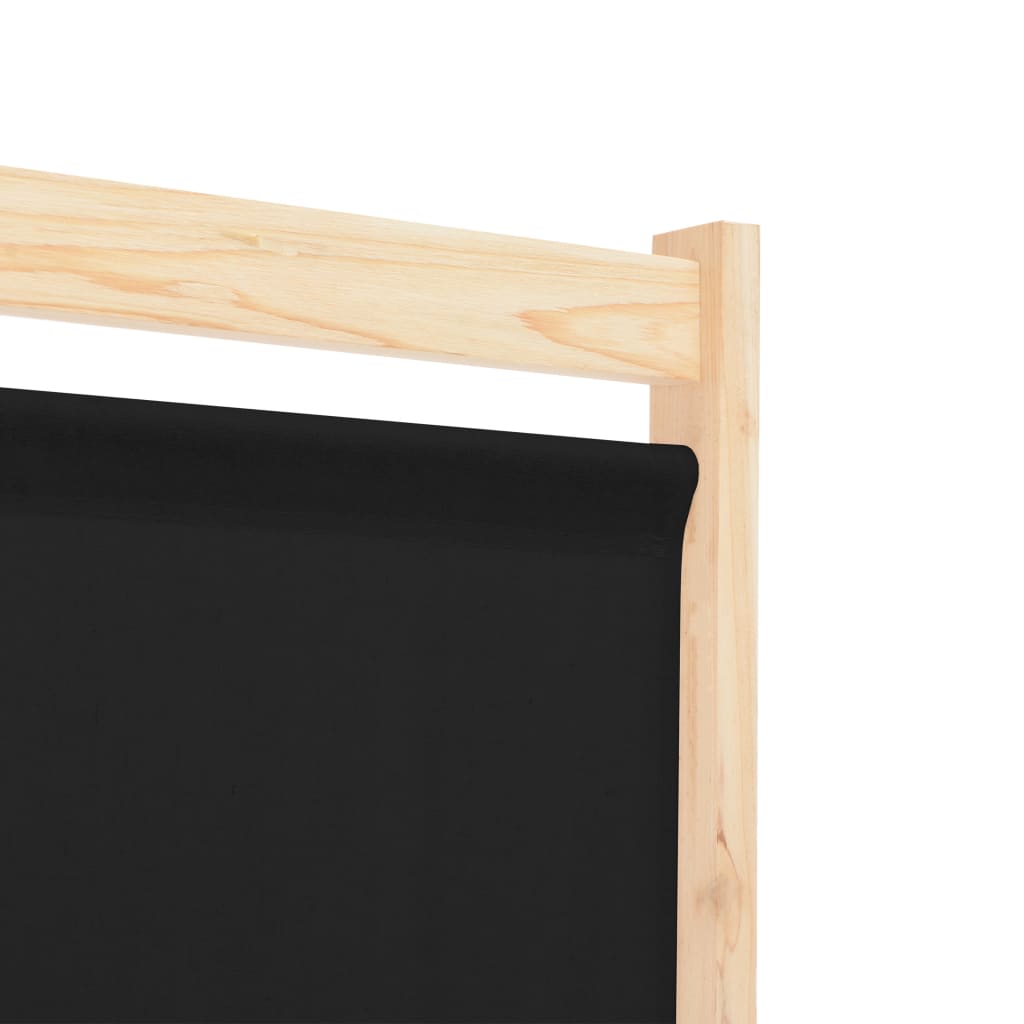 Romdeler 5 paneler svart 200x170x4 cm stoff vidaXL