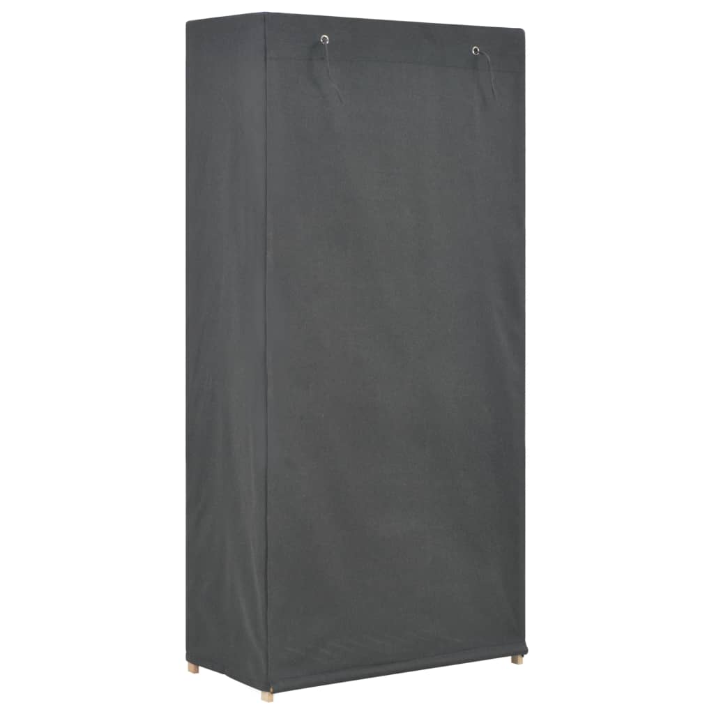 Garderobeskap 3 etasjer grå 79x40x170 cm stoff