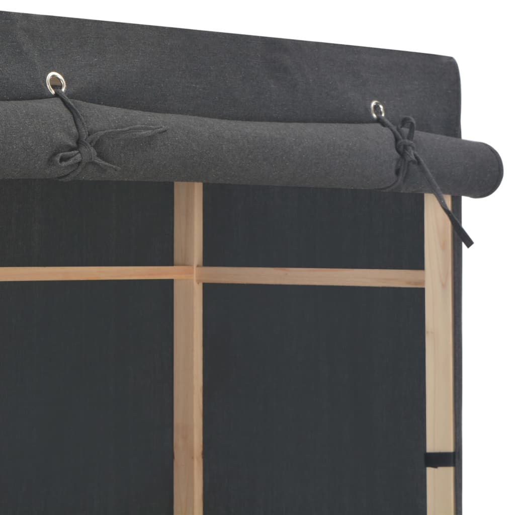 Garderobeskap 3 etasjer grå 79x40x170 cm stoff