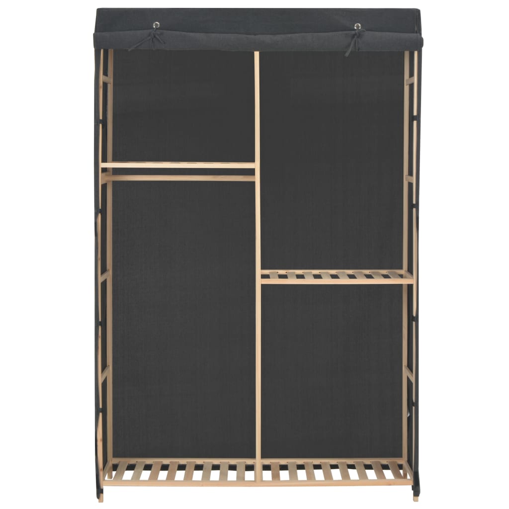 Garderobeskap 3 etasjer grå 110x40x170 cm stoff