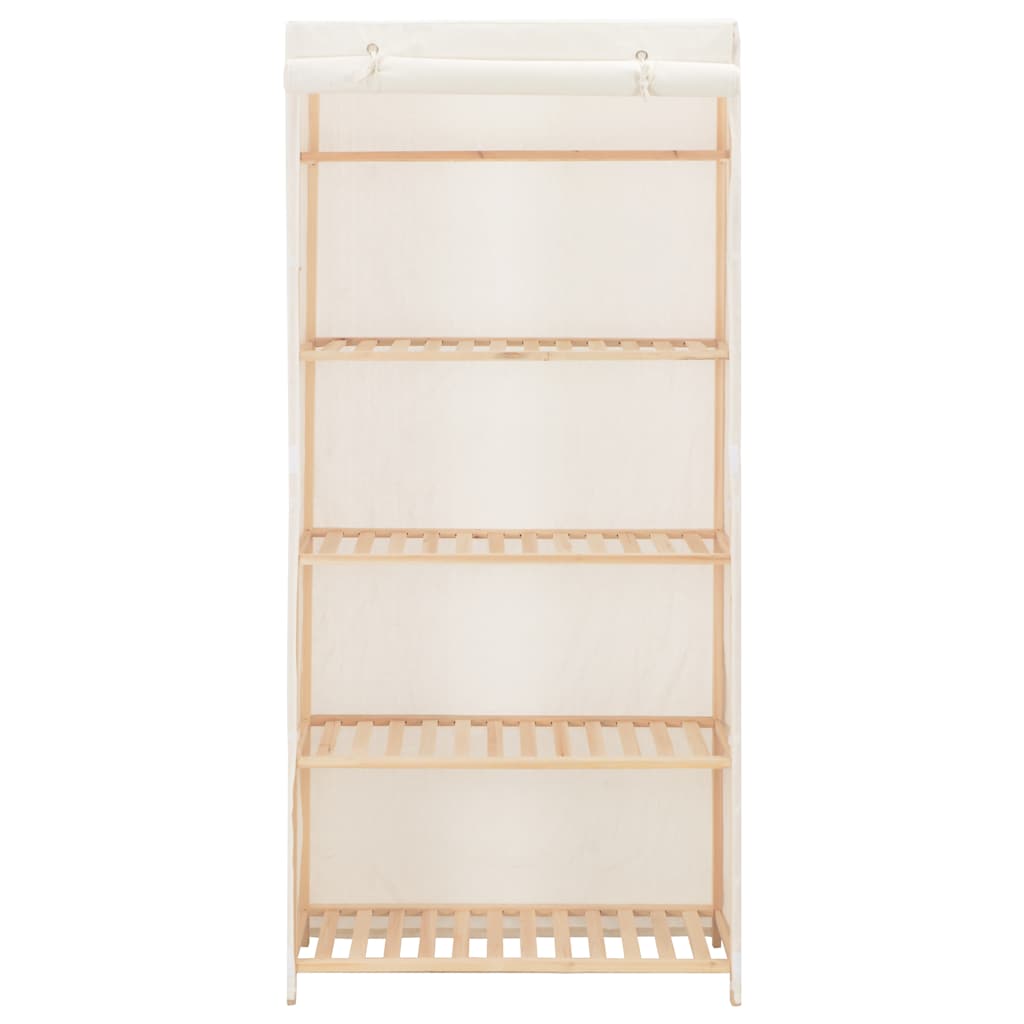 Garderobeskap hvit 79x40x170 cm stoff vidaXL