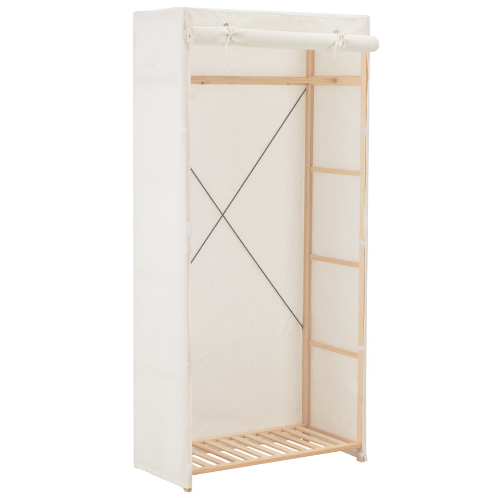 Garderobeskap hvit 79x40x170 cm stoff vidaXL