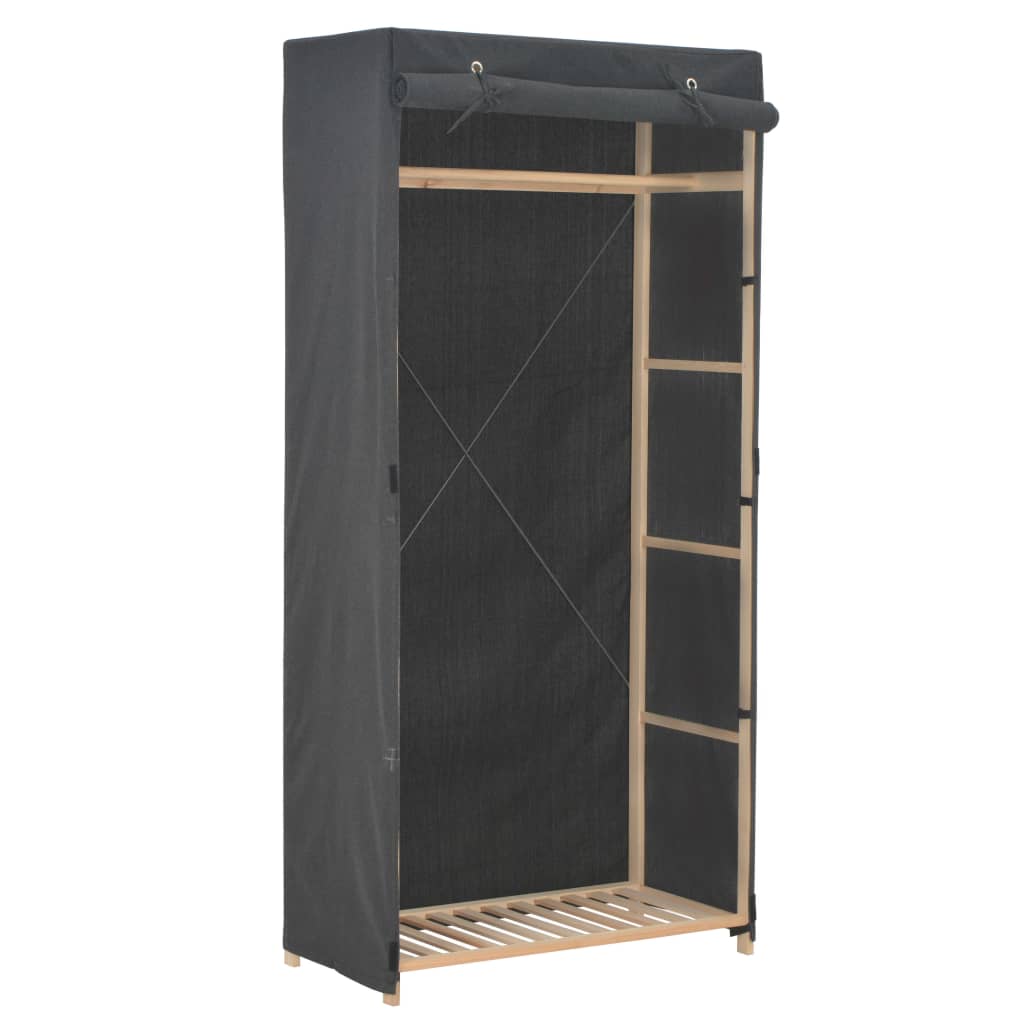 Garderobeskap grå 79x40x170 cm stoff