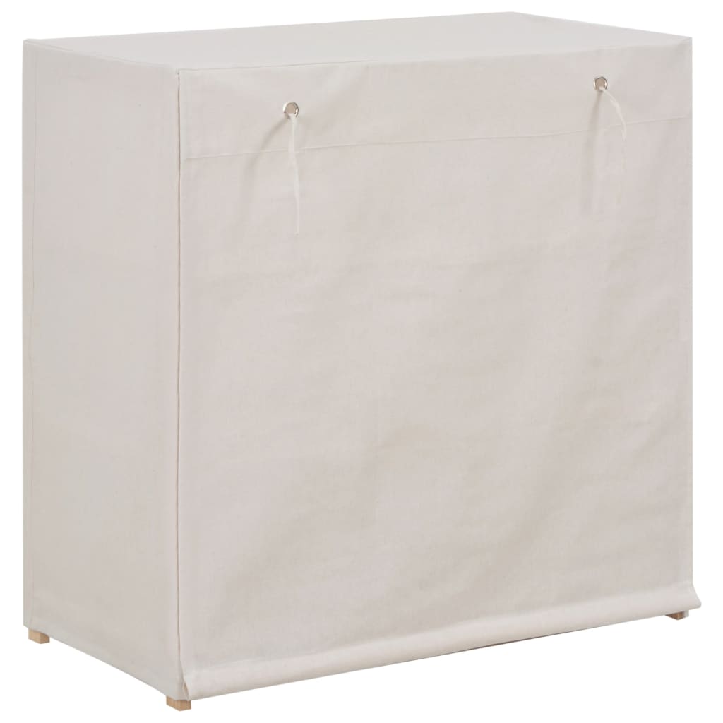Skoskap med trekk hvit 79x40x80 cm stoff