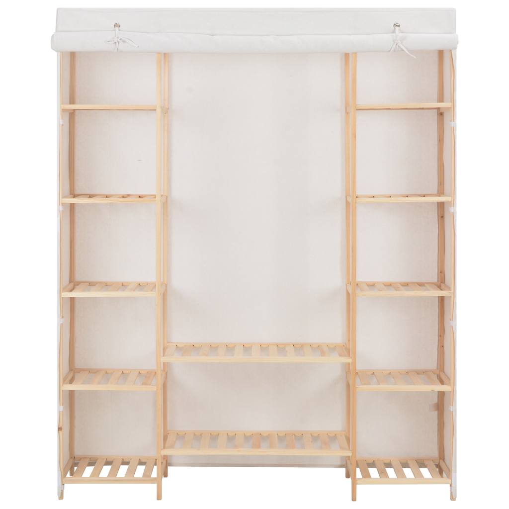 Garderobeskap hvit 135x40x170 cm stoff vidaXL