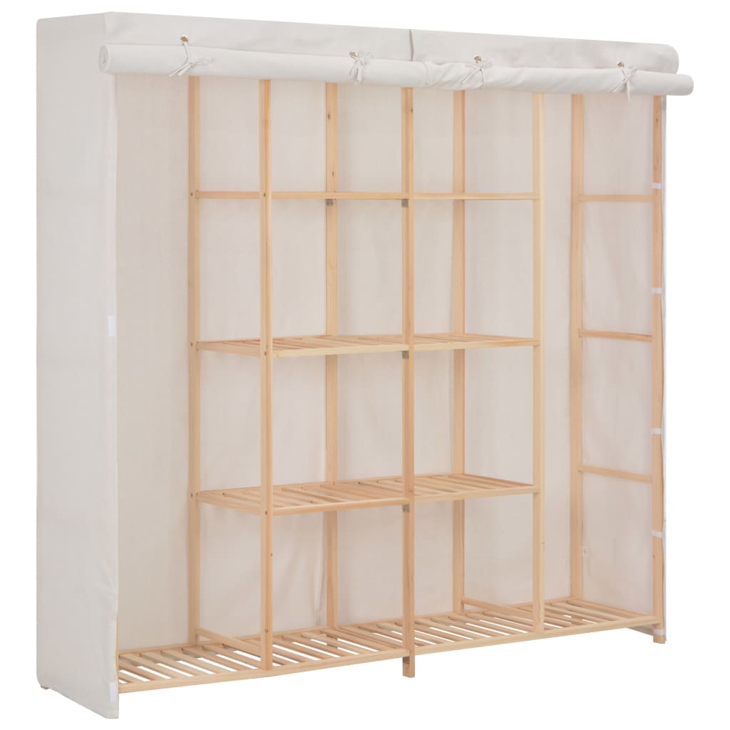 Garderobeskap hvit 173x40x170 cm stoff