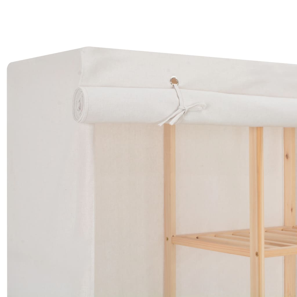 Garderobeskap hvit 173x40x170 cm stoff