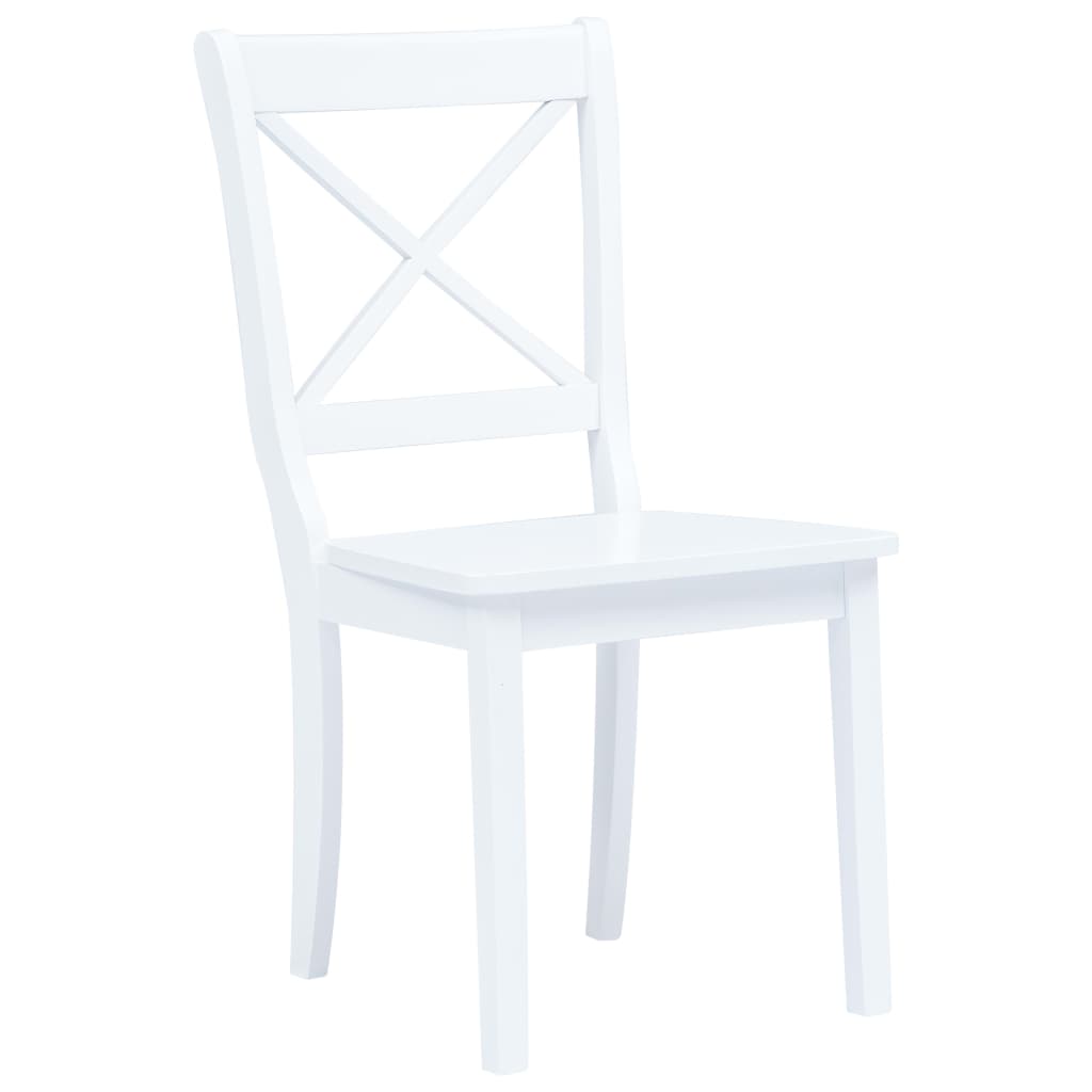 Spisestoler 4 stk hvit heltre gummitre