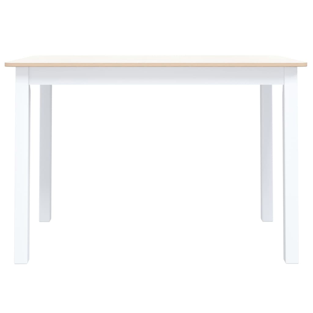 Spisebord hvit og brun 114x71x75 cm heltre gummitre