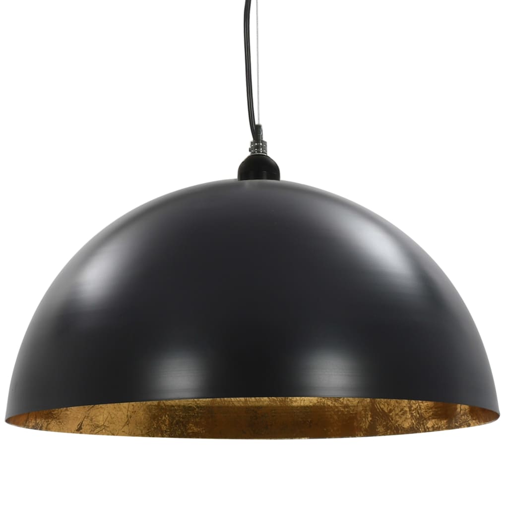 Taklamper 2 stk svart og gull halvkuleformet 50 cm E27