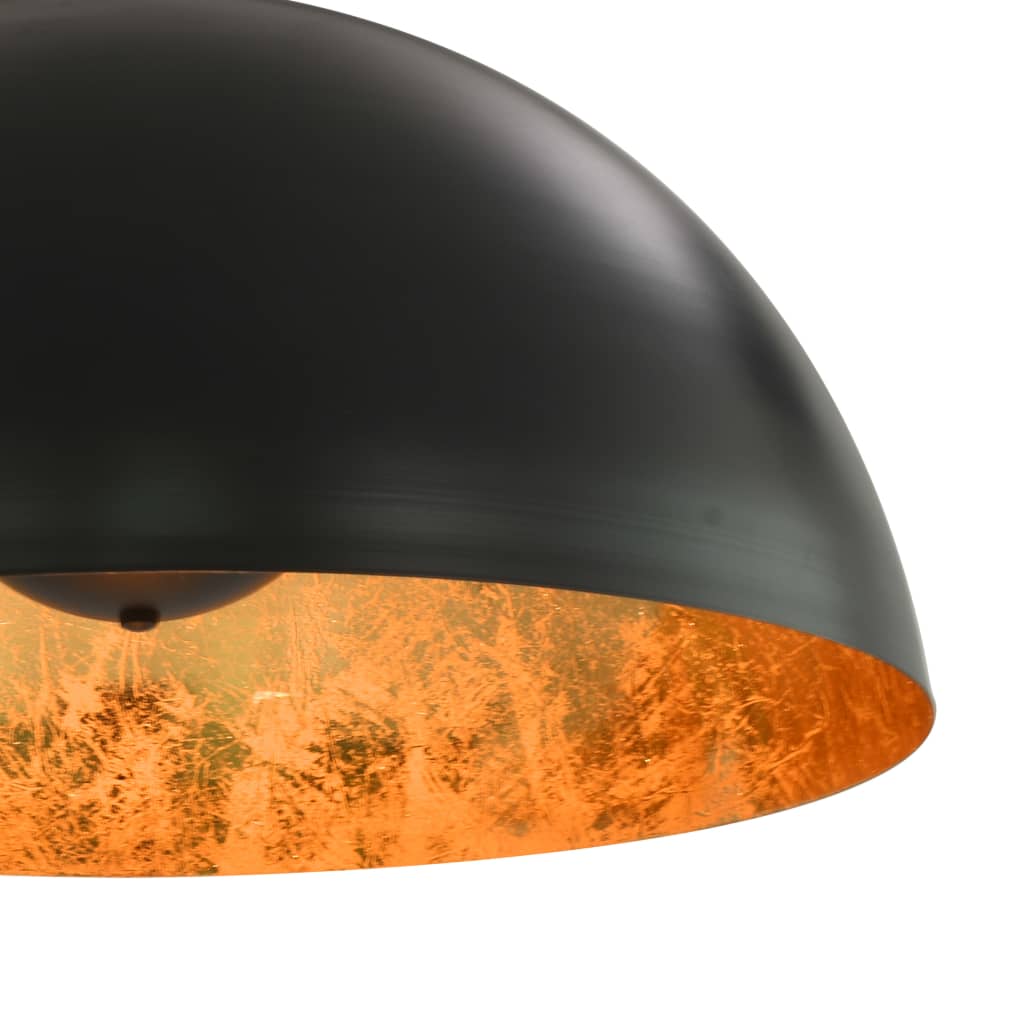 Taklamper 2 stk svart og gull halvkuleformet 50 cm E27