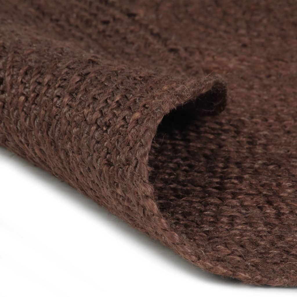 Håndlaget juteteppe rundt 90 cm brun vidaXL