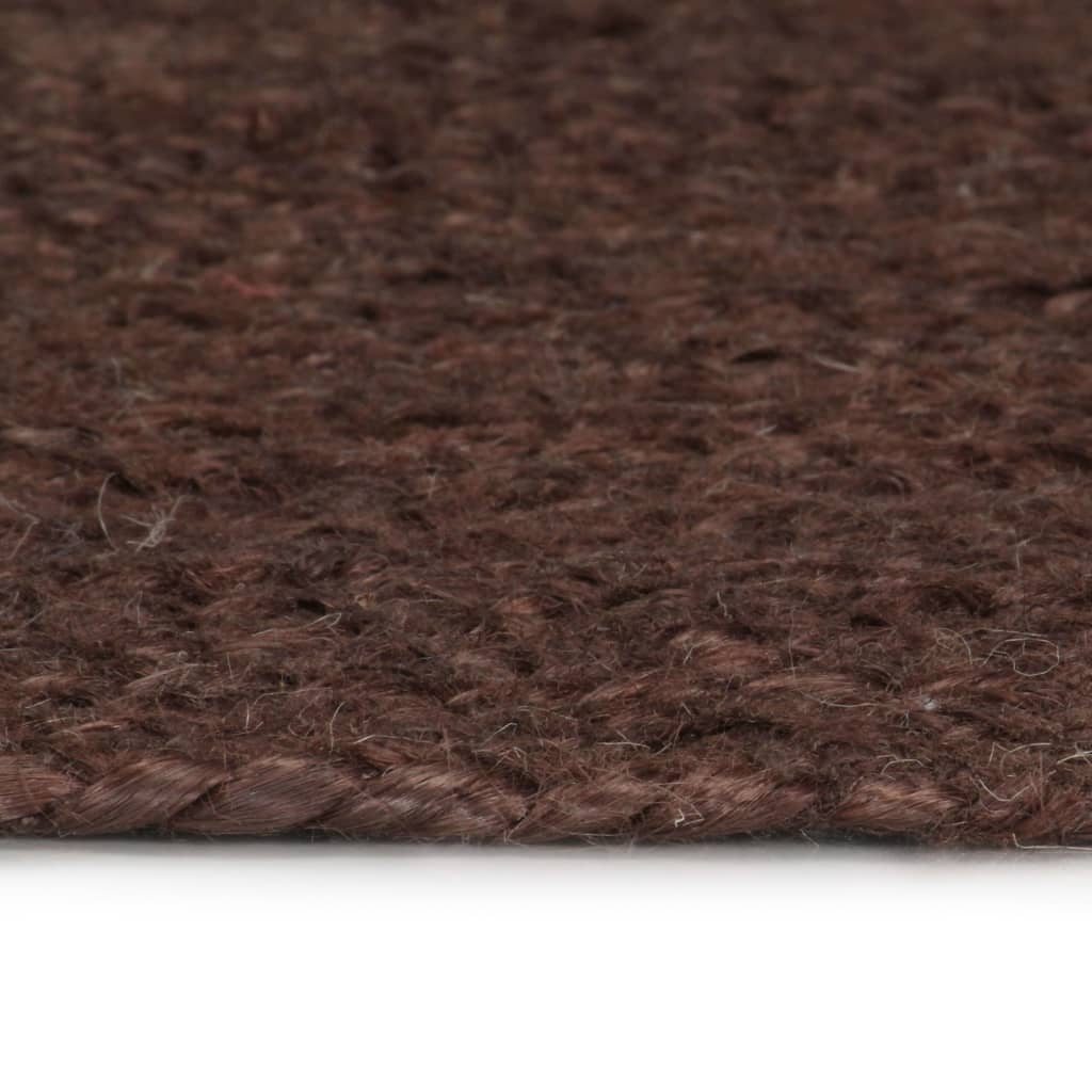 Håndlaget juteteppe rundt 90 cm brun vidaXL
