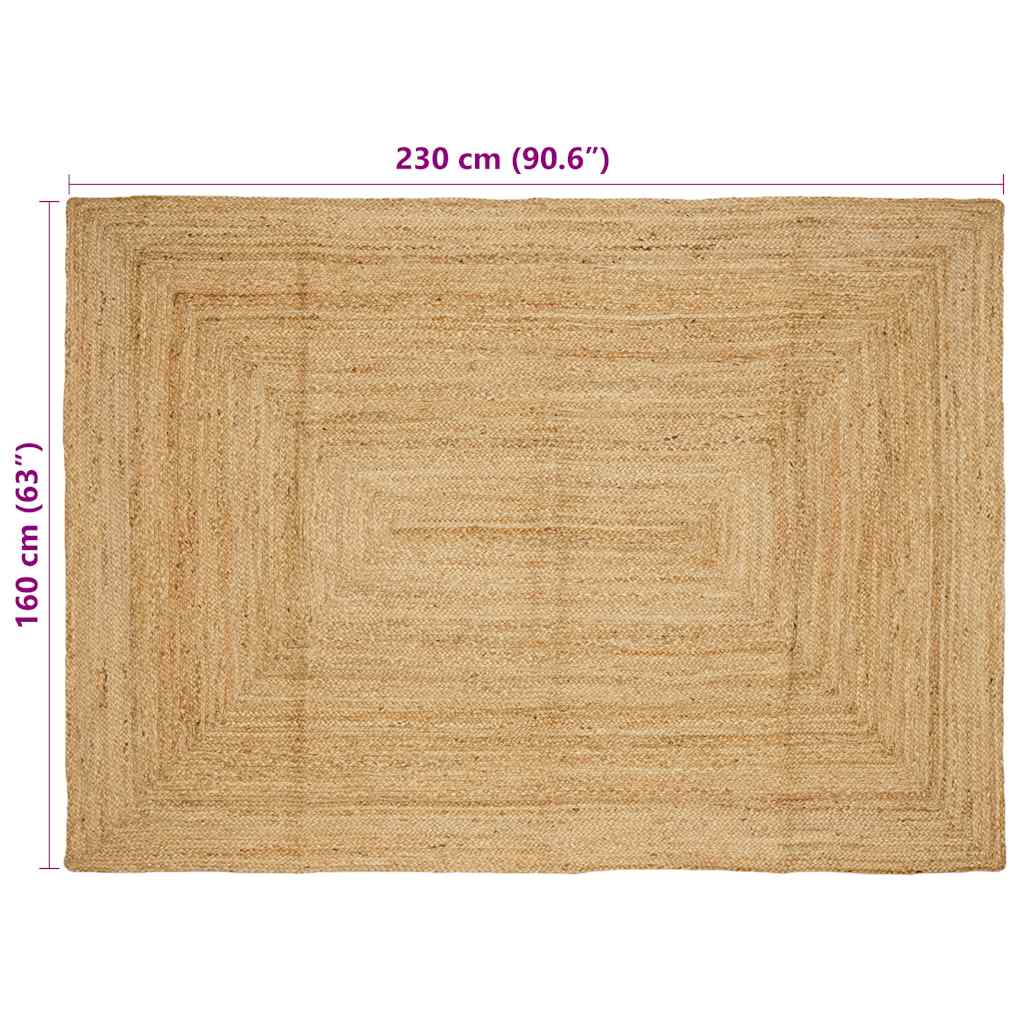 Håndlaget teppe jute naturlig 160x230 cm
