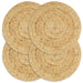 Bordmatter 4 stk vanlig naturell 38 cm rund jute