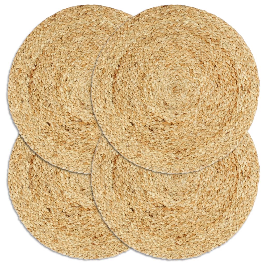 Bordmatter 4 stk vanlig naturell 38 cm rund jute