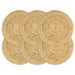 Bordmatter 6 stk vanlig naturell 38 cm rund jute