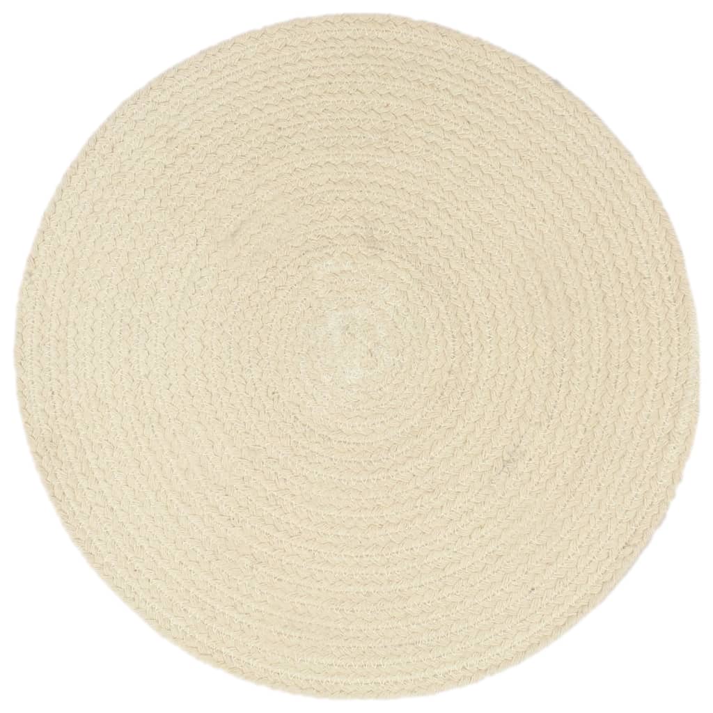 Bordmatter 4 stk vanlig naturell 38 cm rund bomull