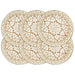Bordmatter 6 stk hvit 38 cm rund jute