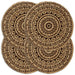 Bordmatter 4 stk mørkebrun 38 cm rund jute