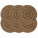 Bordmatter 6 stk mørkebrun 38 cm rund jute