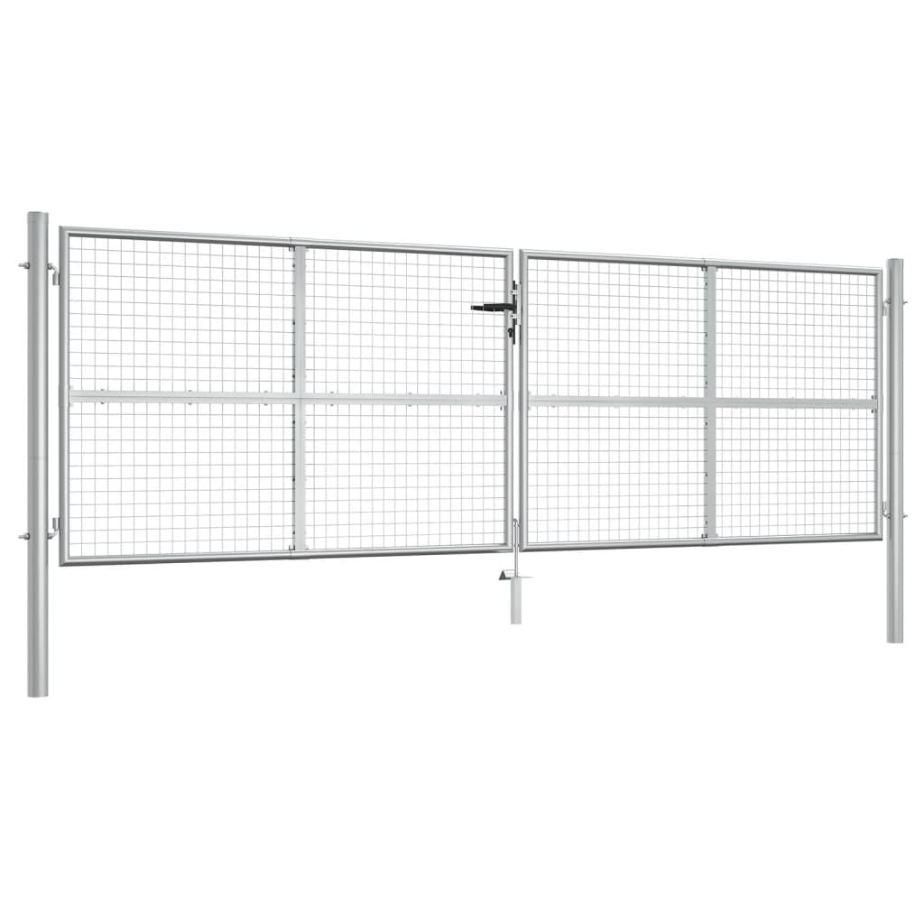 Hageport galvanisert stål 400x125 cm sølvfarget
