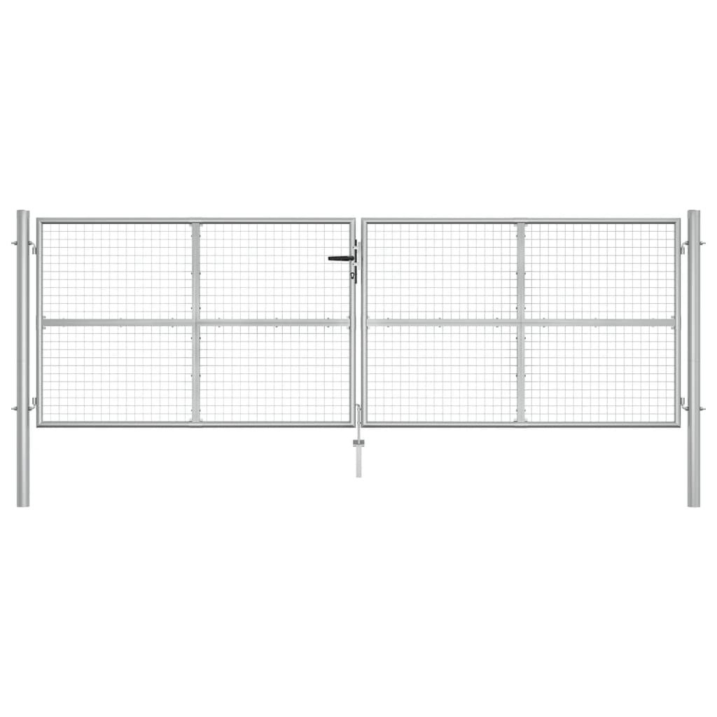 Hageport galvanisert stål 400x125 cm sølvfarget