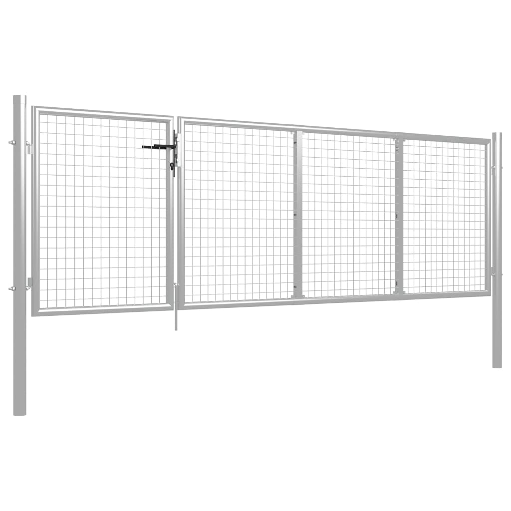 Hageport stål 350x75 cm sølvfarget