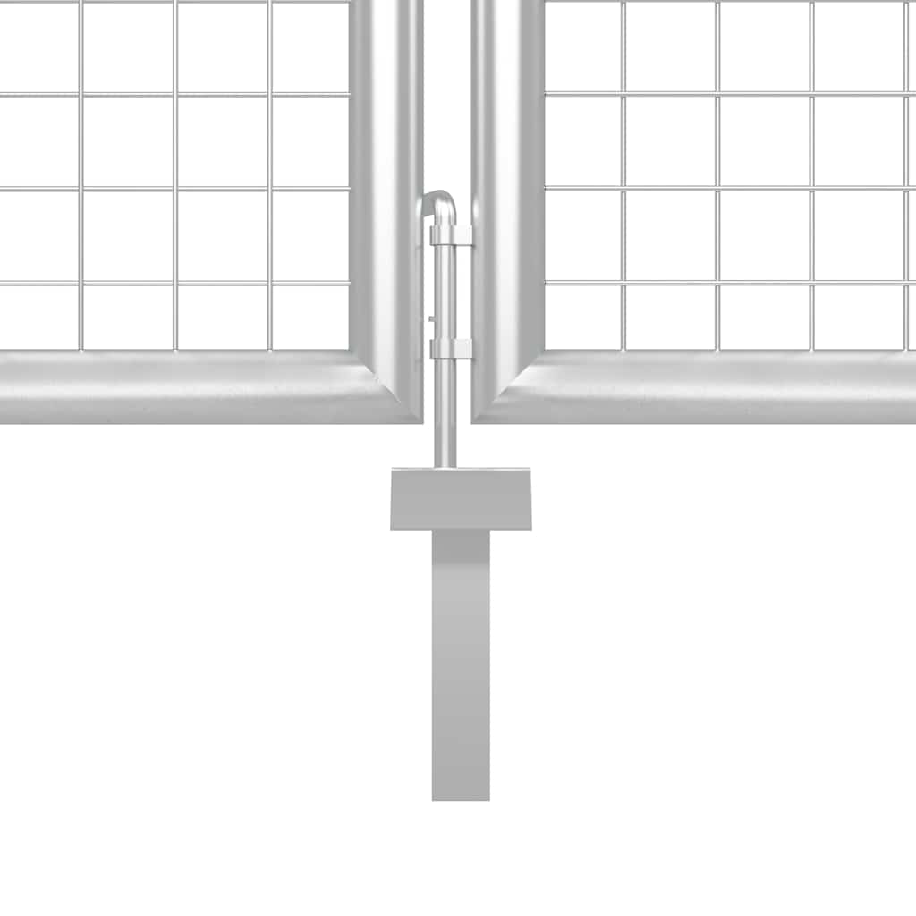 Hageport stål 350x100 cm sølv vidaXL