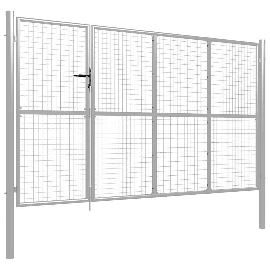 Hageport stål 350x200 cm sølvfarget