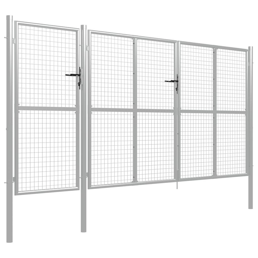 Hageport stål 400x150 cm sølvfarget