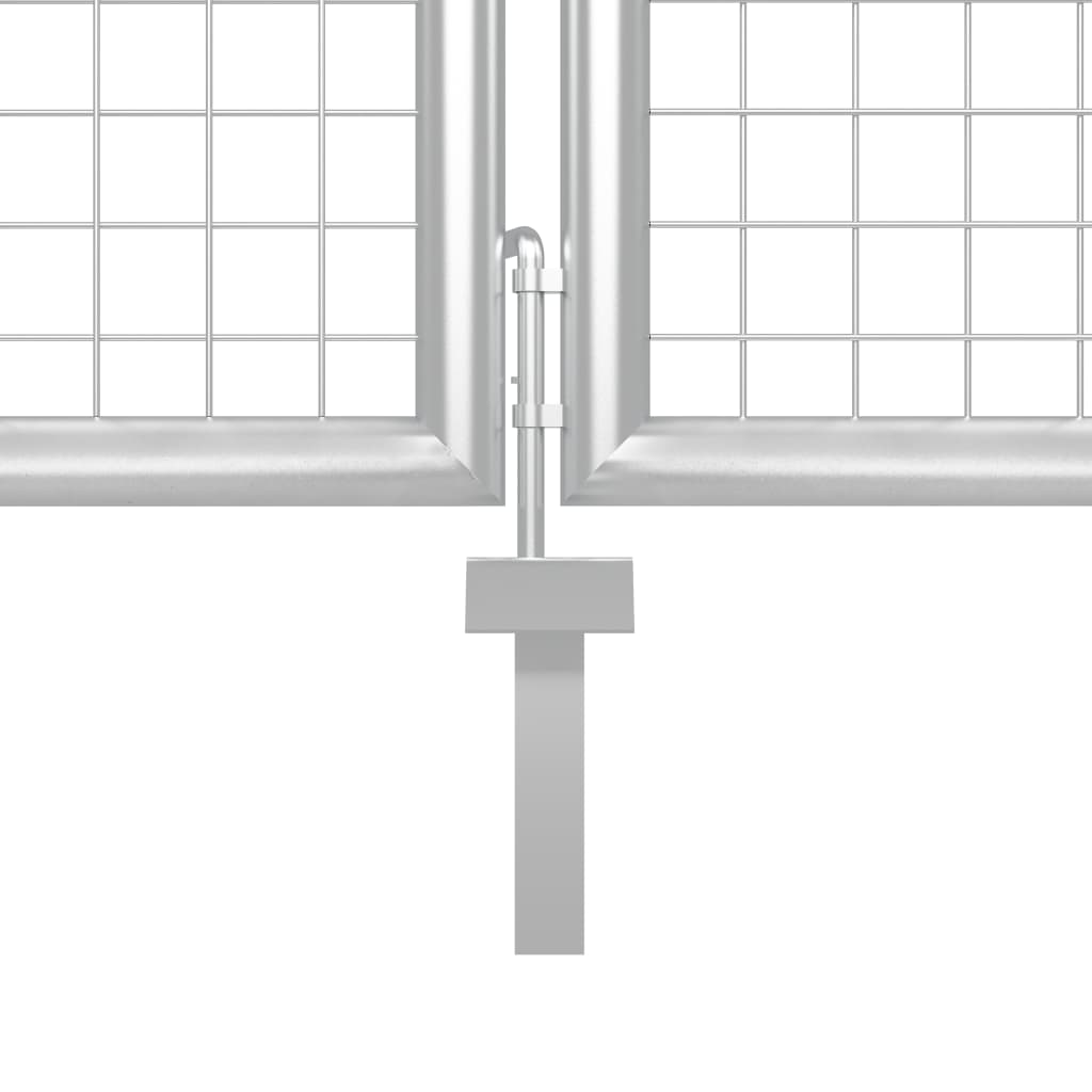 Hageport stål 400x150 cm sølvfarget