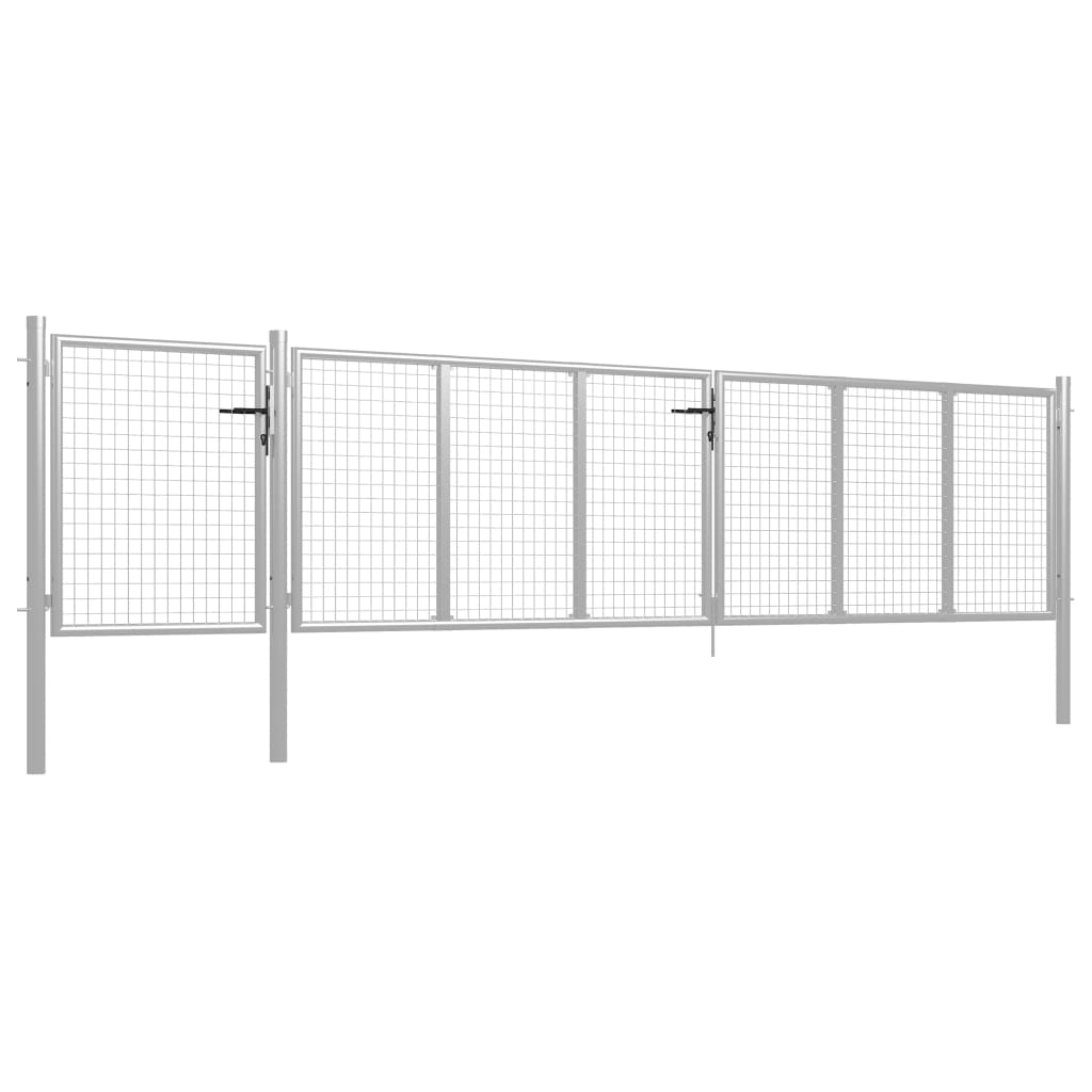 Hageport stål 500x75 cm sølvfarget