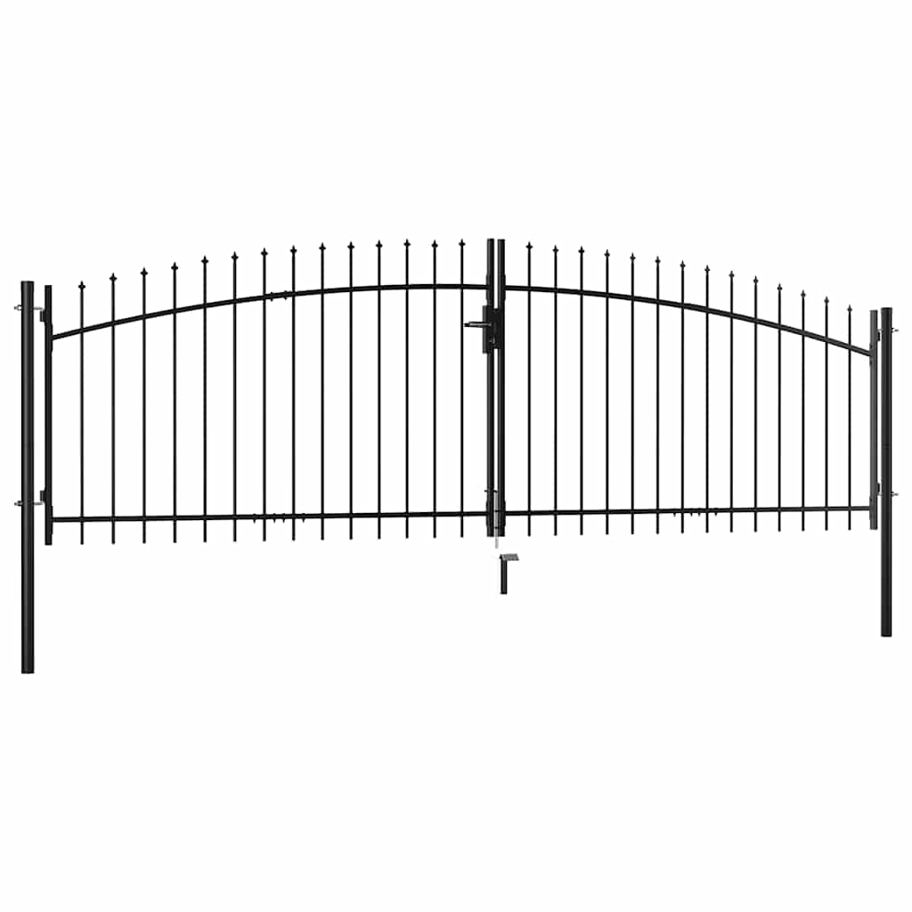 Dobbeldørsgjerdeport Woerden med spydtopp 400x149,5 cm