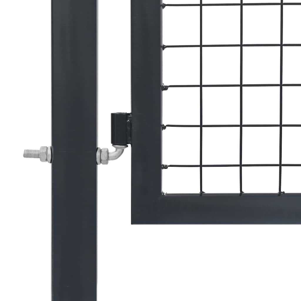 Hageport med stolper stål 350x120 cm antrasitt