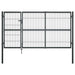 Hageport med stolper stål 350x140 cm antrasitt