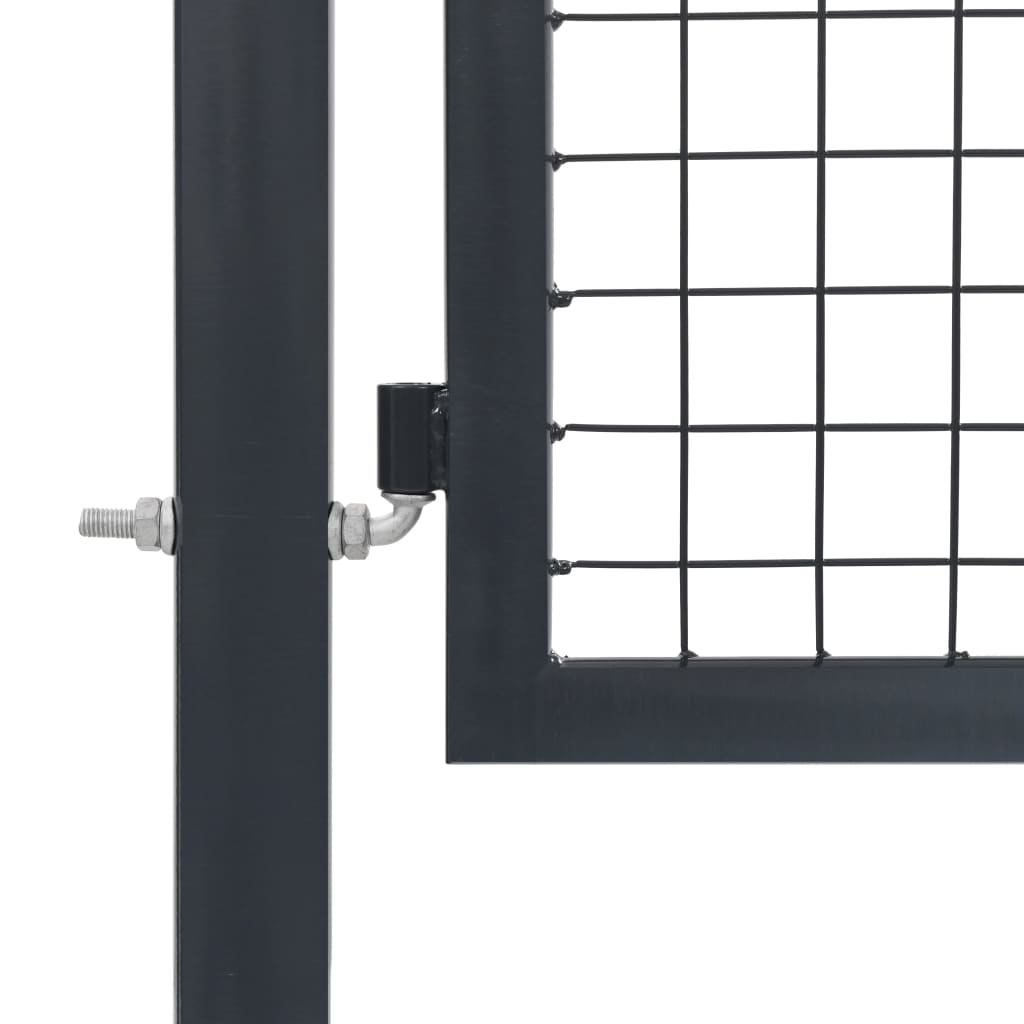 Hageport med stolper stål 350x140 cm antrasitt