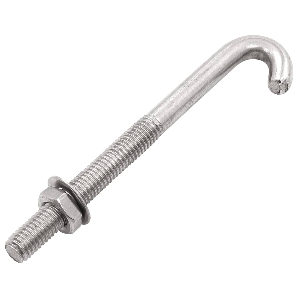 Forankret j-bolt med mutter og skive M8x120 mm 25 sett vidaXL