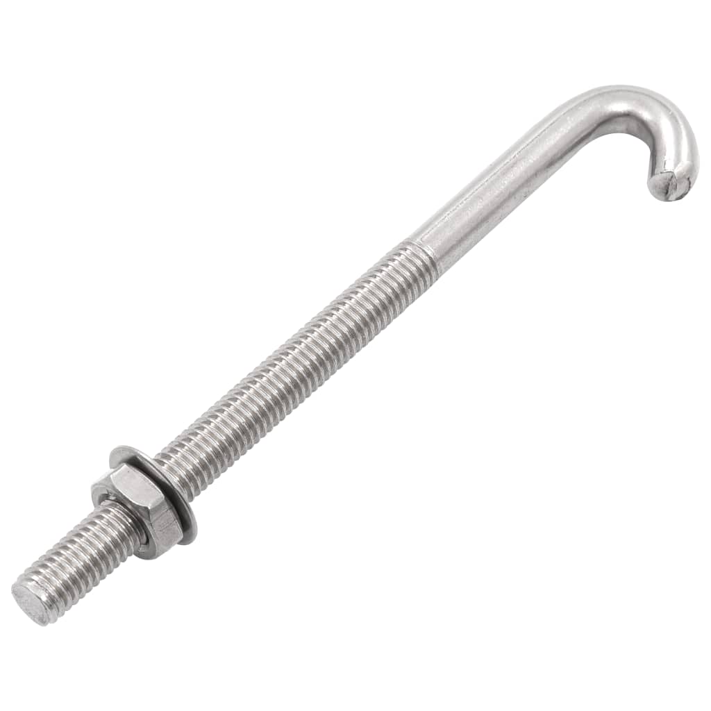 Forankret j-bolt med mutter og skive M8x120 mm 25 sett vidaXL