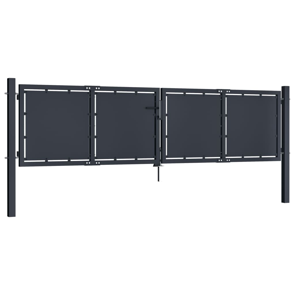 Hageport stål 300x75 cm antrasitt