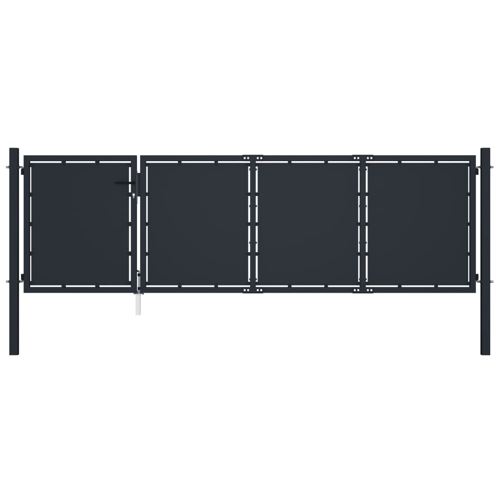 Hageport stål 350x100 cm antrasitt