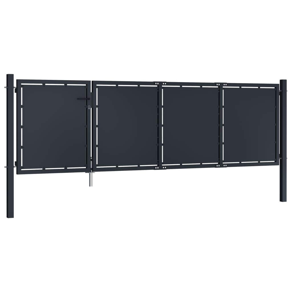 Hageport stål 350x100 cm antrasitt